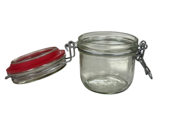 Drahtbügelglas 255 ml rund, mit Deckel und Dichtung